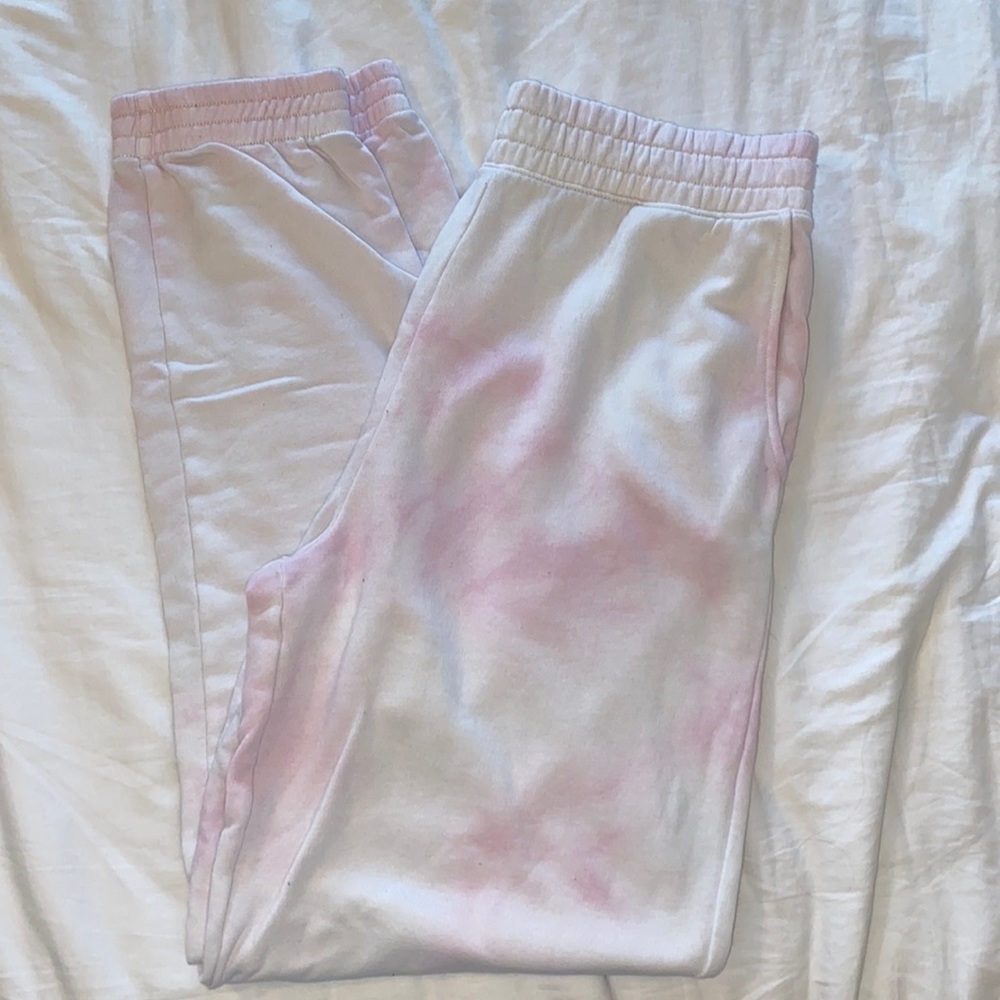 American Eagle Pink/White Tie-Dye Sweatpants